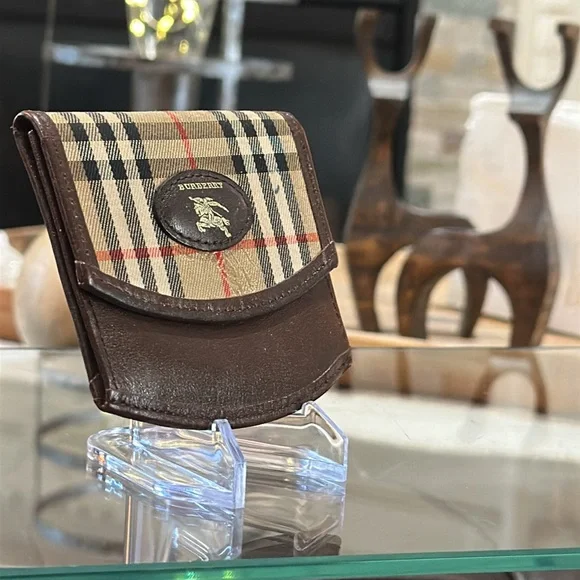 Authentic Vintage Burberry Coin Case Nova Check Shadow Horse Purse, VGUC - Picture 16 of 16